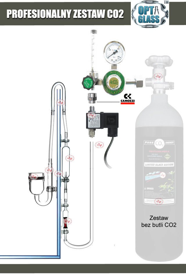 600N - Zestaw Co2 bez butli z elektrozaworem BMV