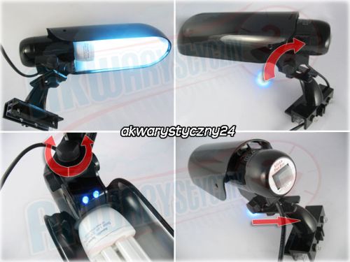 SOLAR DUO BOY 13W BLACK + 2x LED - Czarna estetyczna lampa do akwarium otwartego.