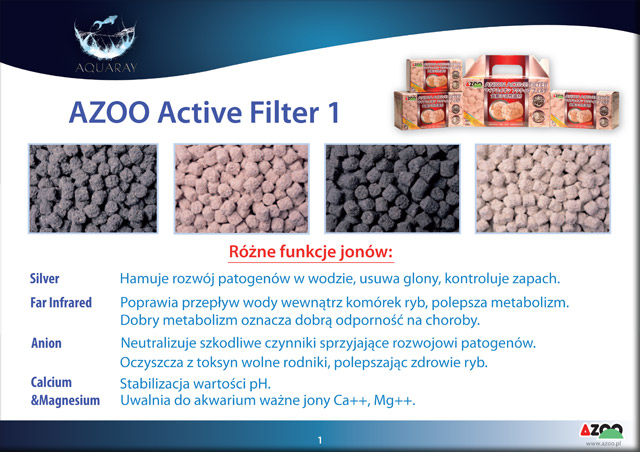 AZOO Active Filter Silver Ion (AZ16069) - Wkład wielozadaniowy zawierający srebro jonowe do eliminacji ryzyka wystąpienia patogenów u ryb