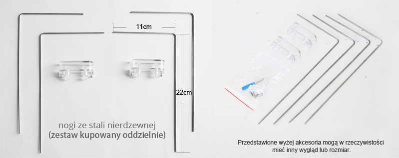 CHIHIROS Metalowe nóżki do oświetlenia Led Seria A (330-1102) - Umożliwiające zastosowanie oświetlenia w paludariach, akwaterariach