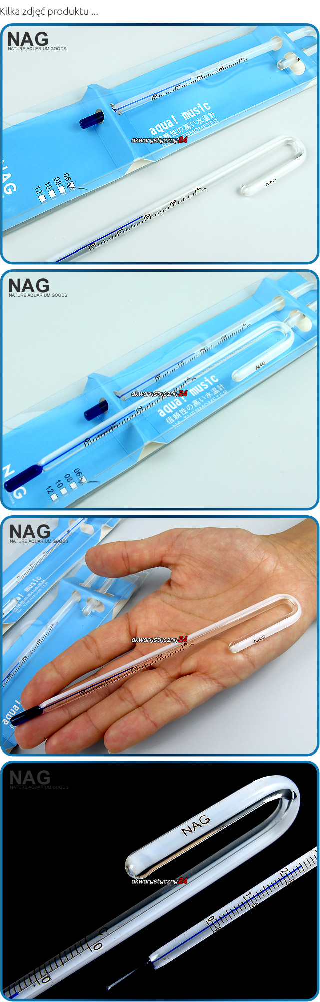 NAG GLASS THERMOMETER 8mm - Szklany, zawieszany na szybę termometr