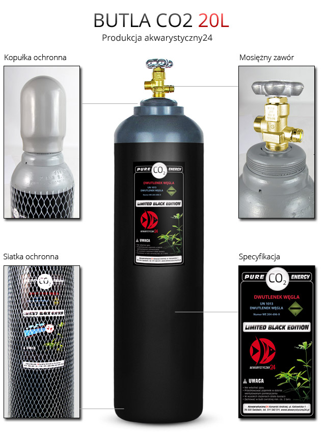 akwarystyczny24 Butla Co2 20L [Czarna]