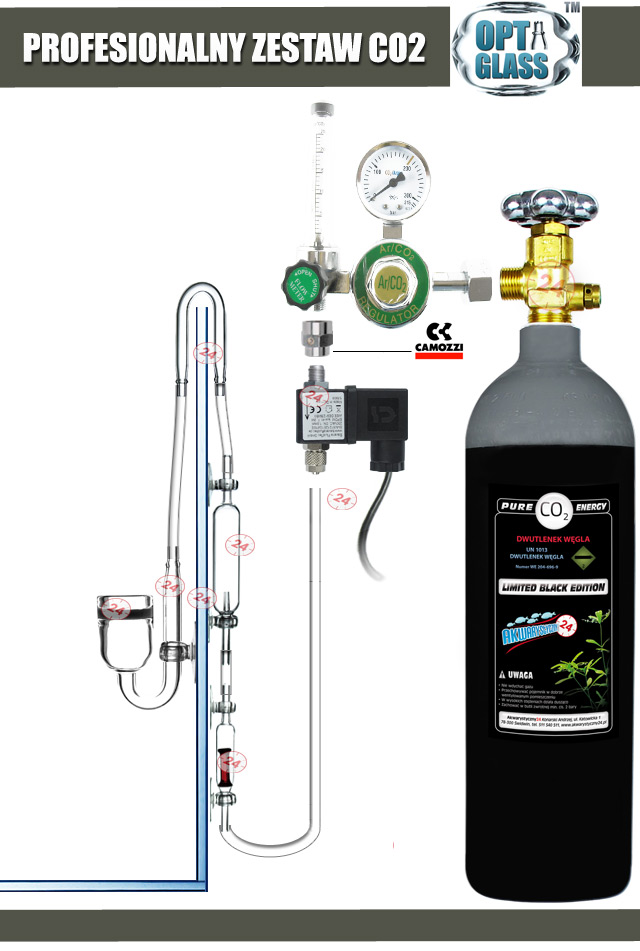 500N - Zestaw Co2 z butlą i elektrozaworem BMV