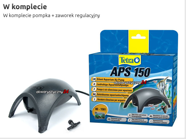 TETRA APS 150 - Pompka napowietrzająca do akwarium 80-150l