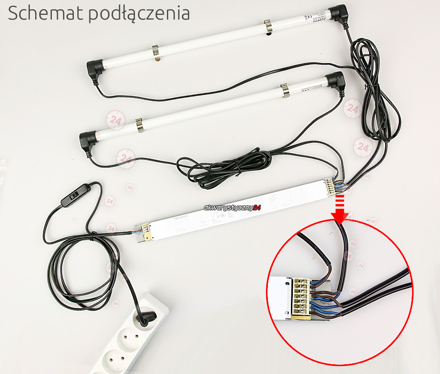 Zestaw oświetlenia 2x14W/21W/28W/35W na świetlówki (59cm/74cm)