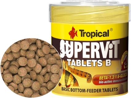 TROPICAL Supervit Tablets B - Wieloskładnikowy, podstawowy pokarm w postaci tonących tabletek z beta-glukanem