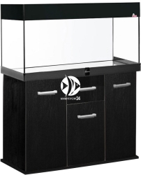Zestaw Akwariowy Solid 300l 2xLED Czarny - Zawiera: akwarium, pokrywa, oświetlenie LED, szafka