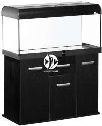 DIVERSA Zestaw Akwariowy Solid 450l 2xLED Czarny - Zawiera: akwarium, pokrywa, oświetlenie LED, szafka