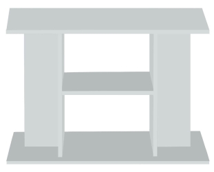 DIVERSA Szafka Budget 100x50x60cm (130632) - Ekonomiczna szafka pod akwarium w różnych kolorach Popiel (Srebrny)