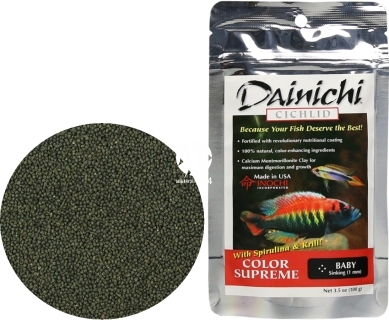 DAINICHI (Termin: 01.2022) Cichlid Color Supreme Sinking 100g baby - Silnie wybarwiający pokarm dla pielęgnic mięsożernych i wszystkożernych