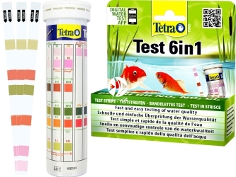 TETRA Pond Test 6in1 25 szt. (T192713) - Test do oczka wodnego mierzący pH, KH, GH, NO2-, NO3-, Cl2