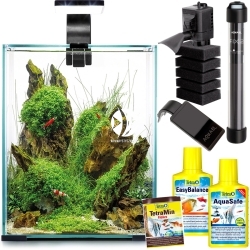 AQUAEL Shrimp Set Day & Night 20 Czarny (122978) - Krewetkarium z oświetleniem LED, filtrem i grzałką