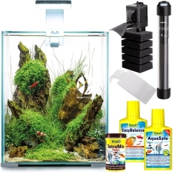 AQUAEL Shrimp Set Day & Night 20 Biały (122979) - Krewetkarium z oświetleniem LED, filtrem i grzałką