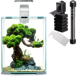 AQUAEL Shrimp Set Day & Night 10 Biały (122977) - Krewetkarium z oświetleniem LED, filtrem i grzałką