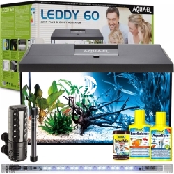 AQUAEL Leddy Day & Night 60 Black (124282) - Kompletny zestaw akwariowy z oświetleniem LED Day & Night, filtrem i grzałką.