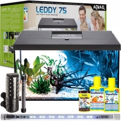 AQUAEL Leddy Day & Night 75 Black (124285) - Kompletny zestaw akwariowy z oświetleniem LED Day & Night, filtrem i grzałką.