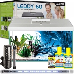 AQUAEL Leddy Day & Night 60 White (124287) - Kompletny zestaw akwariowy z oświetleniem LED Day & Night, filtrem i grzałką.