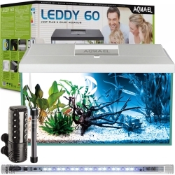 AQUAEL Leddy Day & Night 60 White (124287) - Kompletny zestaw akwariowy z oświetleniem LED Day & Night, filtrem i grzałką.