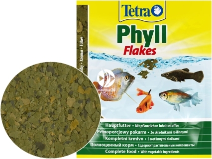 TETRA Phyll Flakes (T134430) - Pokarm w płatkach dla ryb roślinożernych.