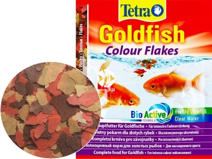 TETRA Goldfish Colour Flakes (T183704) - Pokarm płatkowany dla złotych rybek i innych gatunków zimnolubnych.
