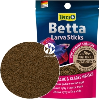 TETRA Betta Larva Sticks (T259317) - Pływający pokarm dla bojowników w kształcie pałeczek imitujących larwy owadów.