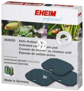 EHEIM Carbon Filter Pad 3 szt. (2628220) - Wkład gąbkowy, węglowy do Exerience 150/250 (2424, 2422)