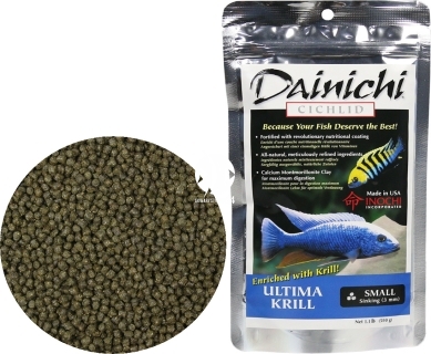 DAINICHI (Termin: 01.2022) Cichlid Ultima Krill Sinking 500g small - Doskonale zbilansowany pokarm wspomagający szybki wzrost i prawidłowy rozwój pielęgnic