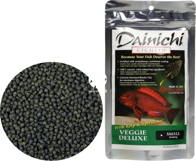 DAINICHI (Termin: 01.2022) Cichlid Veggie Deluxe Sinking 250g small - Pokarm specjalny dla pielęgnic roślinożernych