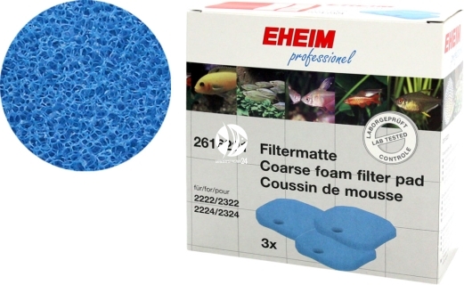 EHEIM Professionel 2224/2324 - Gąbka niebieska do filtra EHEIM Professionel 2222/2224 i termofiltrów 2322/2324 (komplet 3 sztuk)