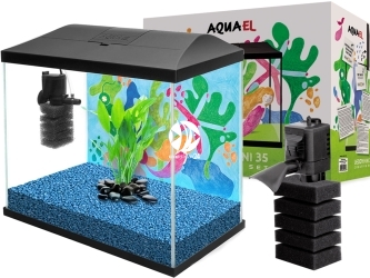 AQUAEL Leddy Mini Creative Set 35 Black (122984) - Zestaw, akwarium z wyposażeniem