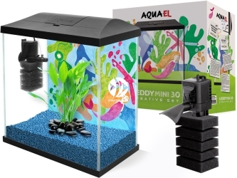 AQUAEL Leddy Mini Creative Set 30 Black (122982) - Zestaw, akwarium z wyposażeniem