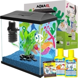 AQUAEL Leddy Mini Creative Set 30 Black (122982) - Zestaw, akwarium z wyposażeniem
