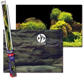 Aquarium Background S (Rock - Plants) 60x30cm (ROCK/PLANTS S) - Dwustronne tło akwariowe cięte na wymiar