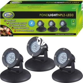 AQUA NOVA Pond Light LED 3x2,2W 12V (NPL2-LED3) - Lampa Led do oczka wodnego