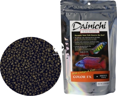 DAINICHI (Termin: 01.2022) Cichlid Color FX Sinking 500g small - Pokarm dla pielęgnic wzbogacony w 7 składników wybarwiających najwyższej jakości