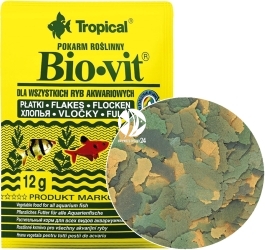 TROPICAL Bio-Vit 12g - Saszetka (74411) - Podstawowy pokarm roślinny w płatkach