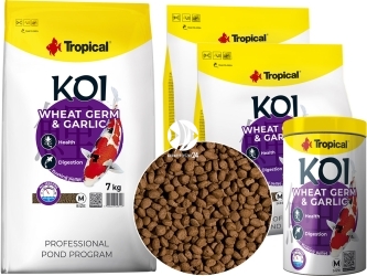 TROPICAL Koi Wheat Germ & Garlic Pellet M (45321) - Pokarm pływający dla karpi Koi