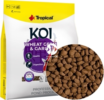 TROPICAL Koi Wheat Germ & Garlic Pellet L (45397) - Pokarm pływający dla karpi Koi