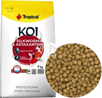 TROPICAL Koi Silkworm&Astaxanthin Pellet M (45657) - Pokarm pływający dla karpi Koi