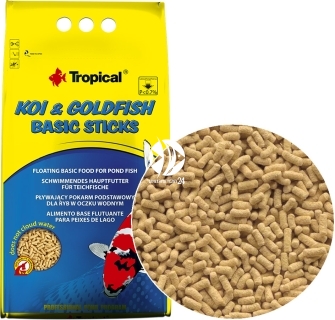 TROPICAL Koi&Goldfish Basic Sticks (40374) - Pokarm dla karpi Koi i złotych rybek