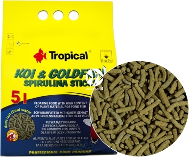 TROPICAL Koi&Goldfish Spirulina Sticks (40214) - Pokarm dla karpi Koi i złotych rybek