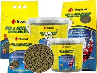 TROPICAL Koi&Goldfish Spirulina Sticks (40847) - Pokarm dla karpi Koi i złotych rybek
