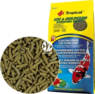 TROPICAL Koi&Goldfish Spirulina Sticks (40214) - Pokarm dla karpi Koi i złotych rybek