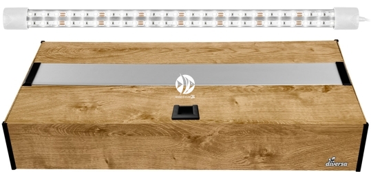DIVERSA Pokrywa Platino LED 60x30cm (1x12W) (117999) - Aluminiowa obudowa z oświetleniem LED Dąb Artisan