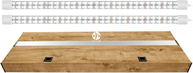 DIVERSA Pokrywa Platino LED 100x50cm (2x20W) (117147) - Aluminiowa obudowa z oświetleniem LED Dąb Artisan