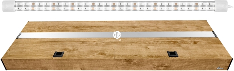 DIVERSA Pokrywa Platino LED 160x60cm (1x27W) (117242) - Aluminiowa obudowa z oświetleniem LED Dąb Artisan