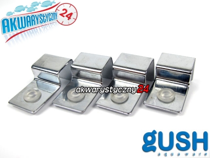 GUSH Cover Hook X 15mm - Komplet 4 zaczepów pod szybę przykrywającą akwarium