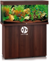 JUWEL Rio 180 LED (2x belka) Ciemne drewno + Szafka - Zawiera: Wyposażone akwarium z oświetleniem LED, szafka