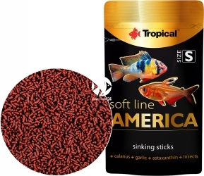 TROPICAL Soft Line America S 10g (67411) - Pokarm dla wszystkożernych i mięsożernych ryb z Ameryki Północnej i Południowej