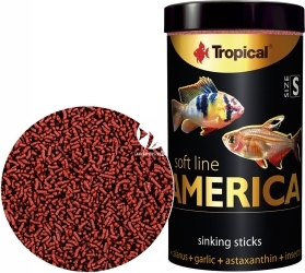 TROPICAL Soft Line America S 100ml/56g (67413) - Pokarm dla wszystkożernych i mięsożernych ryb z Ameryki Północnej i Południowej